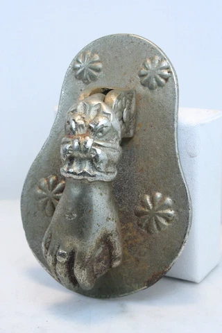 Large Antique Woman Hand Ball Door Knocker. Solid Metal Beautiful Salvage RARE Cover