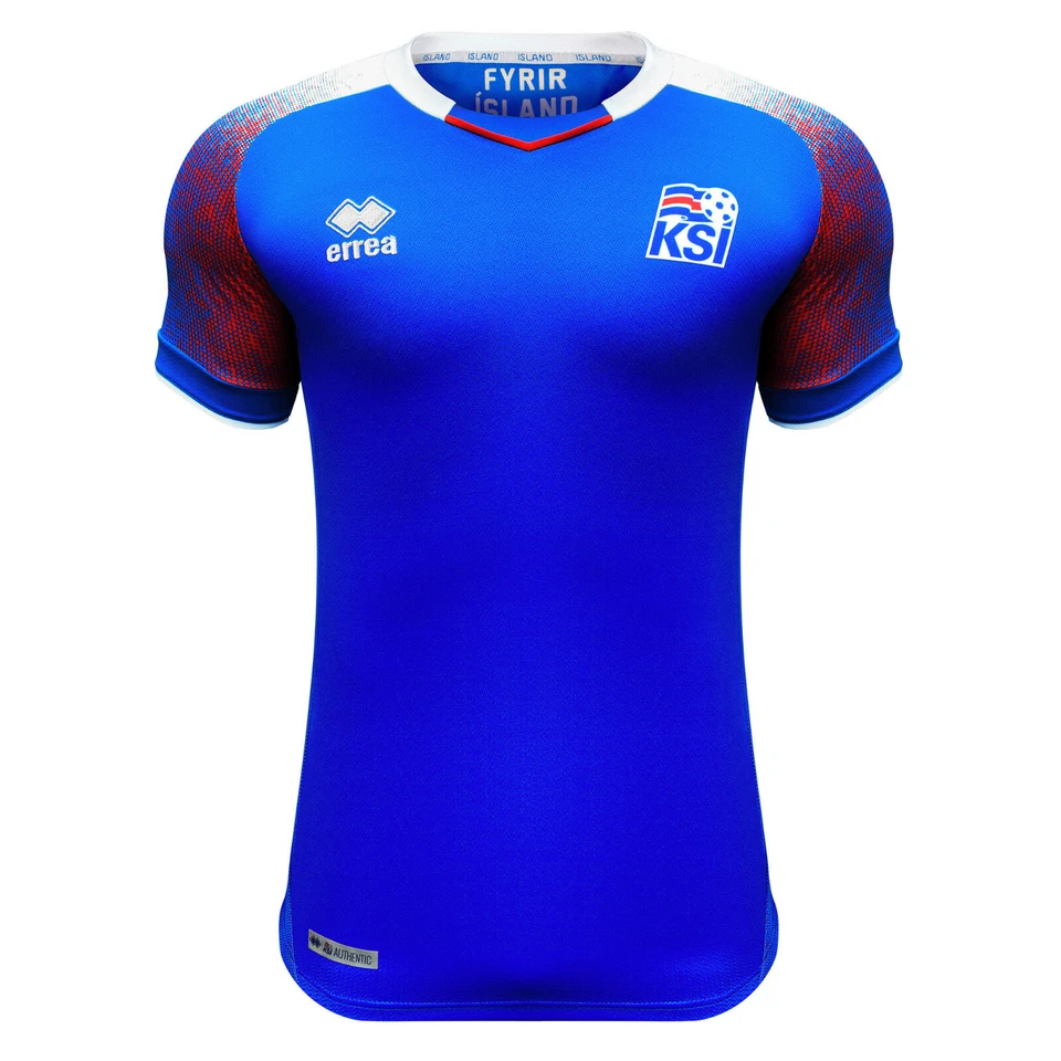 6378 ERREA KSI ISLANDA MAGLIA GARA HOME 2018 UOMO NAZIONALE CALCIO ISLANDESE - Immagine 1 di 3
