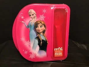 ZAK Disney Frozen Lunch Sandwich Container Box and Spoon Fork BPA Free Pink New - Picture 1 of 4