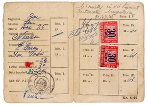 Romania, 1960-1962, Radio Subscription Card - Revenue Fiscal Stamps Cinderellas - Picture 1 of 2