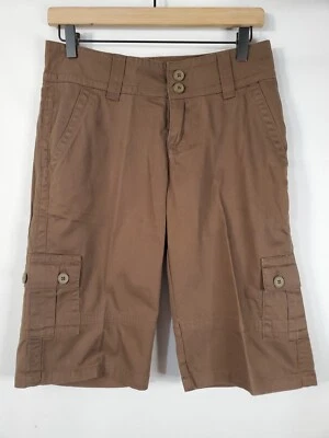 Pantalones Cortos Lee De Colección Para Mujer Talla 3/4 Medianos Carga Multi Bolsillo Marrón Foto 1 de 4