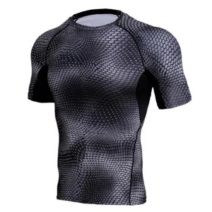 Muskel T-Shirt Trainingsshirt Kompressionshirt Spandex - Bild 1 von 12