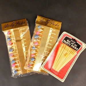 Vtg Seashell Party Picks 2 Sets MCM  Reusable Skewer Toothpick  w/50 Nevco Pick - Picture 1 of 1