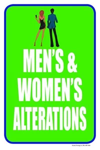 Men's & Women's Alterations | Counter Sign | 12"W x 18"H - Picture 1 of 2