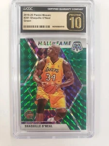 Shaquille O'Neal 2019 Panini Mosaic Green Prizm #281 CGC Pristine 10 GEM- HOF - Picture 1 of 3