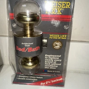 Juego de perillas de puerta tono dorado para cama y baño Weiser Lock de colección NUEVO - Imagen 1 de 4