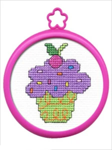 Counted Cross Stitch Kit ~ My 1st Stitch Cupcake w/Frame #45451 - Picture 1 of 3