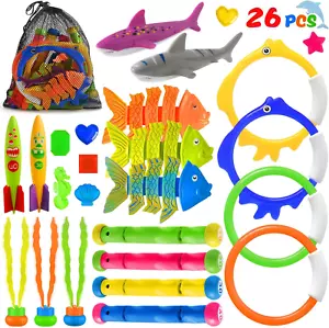 26 Pcs Diving Pool Toys for Kids, Swimming Underwater Pool Toys for Ages 4-8, Su - Picture 1 of 12
