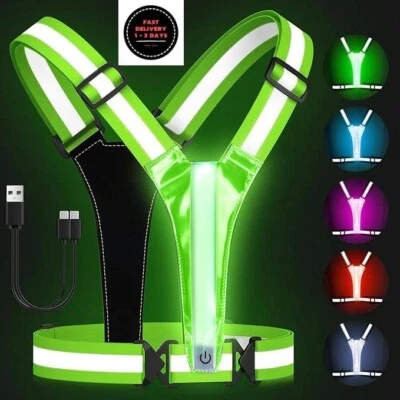 Chaleco reflectante LED para correr, 5 colores de luces, chaleco reflectante. - Image 1 of 4