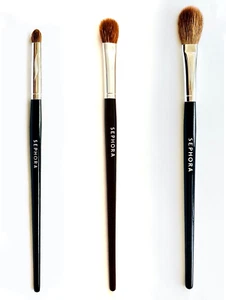 SEPHORA MAKEUP BRUSH SET LOT #27 Eye Shadow Brush #29 SMUDGE #98 Pro Highlighter - Picture 1 of 11