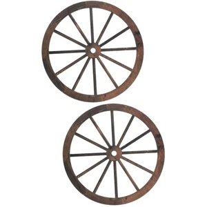 Juego de 2 colgantes de madera maciza pequeños decoración de pared de oficina occidental - Imagen 1 de 12
