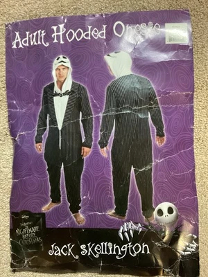 Adult Nightmare Before Christmas Jack Skellington Costume Union Suit Fleece S/M - Image 1 of 4