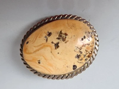 Brosche, Ambra, Butterscotch, Argento, Molto Bella, Vecchia Spilla - Immagine 1 di 4