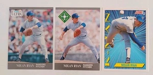 1991 Fleer Ultra #355 & 395 & 1991 Score #686 K-Man Nolan Ryan Lot - Picture 1 of 5