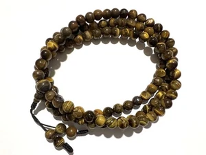 Genuino Ojo de Tigre Piedra 108 Cuentas Mala Meditación Yoga Om Pulsera Collar 004 - Imagen 1 de 5