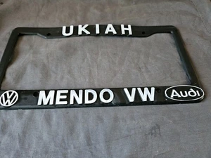 RARE Ukiah Mendo VW Audi Vintage Plastic Dealer License Plate Frame - Picture 1 of 6