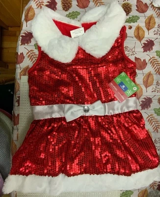 Dog XL Holiday Ms. Santa Dress Top Paw Pet Holiday Dog Vestiel Foto 1 de 4