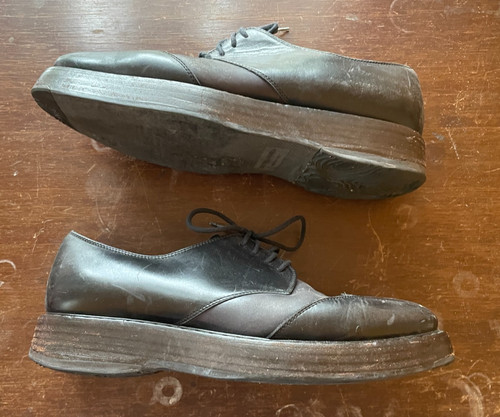 Bottega Veneta sandwich piatto pelle nero Oxford LACCI UPS taglia EU 37 5 US 7