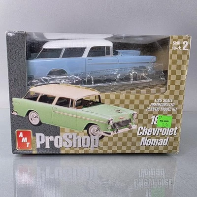 AMT Pro Shop 1955 CHEVY BEL AIR NOMAD 1:25 Model Kit 31835 Blue RARE OPEN BOX - Image 1 of 4