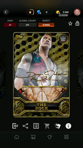 The Rock - Topps Slam WWE Mystic 25 Iconic Gold Signature Relic 331CC DIGITAL - Imagen 1 de 2