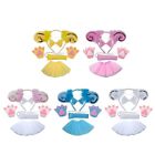 Sheep Costumes Set Sheep Ear Headbands Tail Bows Tutus Glove for Halloween Party