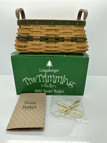 Longaberger Tree Trimmings 2002 Treats Basket Combo Christmas Holiday Green NOS Cover