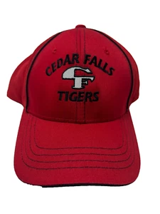 Gorra deportiva Cedar Falls Tigers High School ajustada grande XL roja Iowa R9D - Imagen 1 de 10