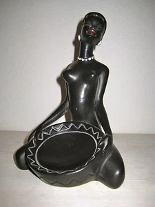 Vintage Keramik Figur 1950er Jahre Afrikanerin 50s Figurine African Woman - Picture 1 of 6