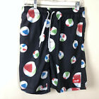 Neff Men's Surf Boardshorts Pull On  Front  Size Small  Black With Beach Balls