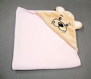 Wacky Bear Factory Baby Blanket Pink Brown Teddy Bear Hood Fleece - Picture 1 of 13