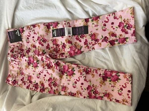Jordache Pink Floral Jegging Girls Denim Pants Elastic Waist 2T bin17 - Picture 1 of 4