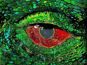 Limited 11x14 Wall Art REPTILE DRAGON EYE CLOSE UP Giclee Print Dinosaur T-Rex - Picture 1 of 1