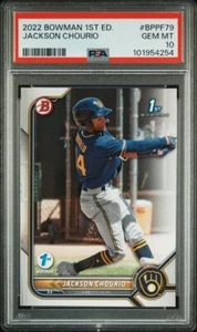 2022 Bowman 1st Edition Jackson Chourio BPPF-79 Rookie PSA 10 - Bild 1 von 2