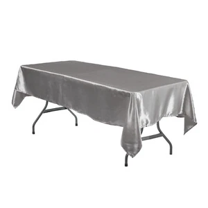 YCC Linens - 60 x 102 Rectangular Satin Tablecloths for Weddings, Events - Picture 1 of 9