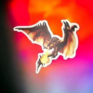 Red Flying Creature Fantasy Mythical Dragon Fireball Breath Sticker - Bild 1 von 2