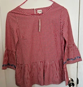 Emberly rot/weiß Gingham Schößchen Top Damen XS-neu mit Etikett Boutique Marken von Downeast - Bild 1 von 5