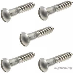 #14 x 3" Round Head Wood Screws Slotted Drive Stainless Steel Quantity 500 - Picture 1 of 3