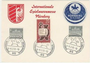 Postal Alemania Berlín, 1963. Feria Internacional del Juguete de Nuremberg (2) - Imagen 1 de 2