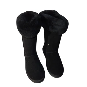 Minnetonka Moccasins Black Suede Leather Women’s Boots Size 6 - Picture 1 of 3