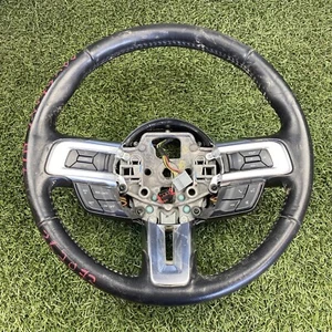 15-19 FORD MUSTANG STEERING WHEEL LEATHER BLACK FR33-3600-AF3JAX OEM - Picture 1 of 8