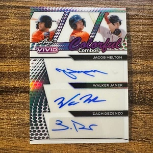 2024 Leaf Vivid Jacob Melton Walker Janek Zech Dezenzo White Auto #3/6 Astros - Picture 1 of 2