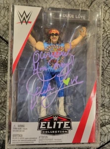 Dude Love Mick Foley WWE Mattel Elite 62 Mankind Figure Autographed Hand Signed  - Picture 1 of 9