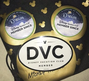 Disney Vacation Club DVC Member Authentic Oval Magnet & Two Member Pins NEW - Picture 1 of 5