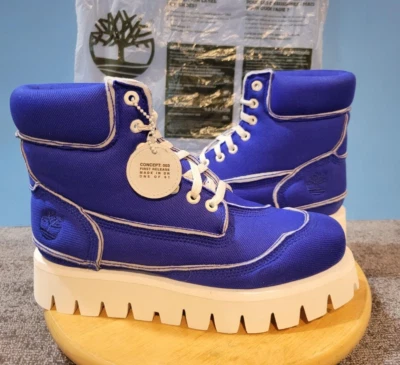 Timberland Hombres Concepts 10061 Botas 6 Pulgadas Azul Brillante Tejidas Nuevas en Caja (Talla 12 M/M) Foto 1 de 4
