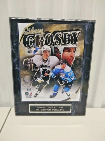 Sidney Crosby Penguins 10 1/2 x 13 Black Marble Plaque With 8x10 Photo Cover