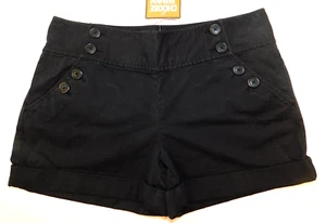 JUICY COUTURE Black Shorts Button Front Sides Women's Size 6 New w Tags - Picture 1 of 4