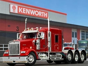 1/64 DCP RED KENWORTH W900L TRI AXLE W/ 72" AEROCAB FLAT TOP SLEEPER - Picture 1 of 5