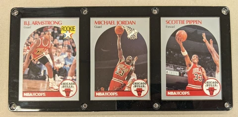 CHICAGO BULLS 3 CARD PLAQUE BJ ARMSTRONG MICHAEL JORDAN SCOTTIE PIPPEN Cover
