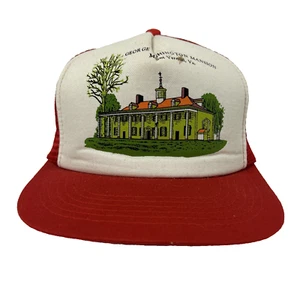 Gorra gorra de colección años 80 George Washington Mansion Mount Vernon espuma camionero Snapback - Imagen 1 de 12