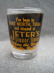 ¿De colección años 40-50? JETERS LICORERÍA PUBLICIDAD CHUPITO VIDRIO FUERTE VALOR TEXAS - Imagen 1 de 14